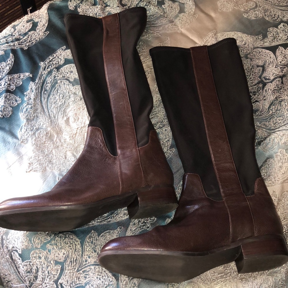Nine West Leather & Cloth riding Boots